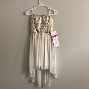 Macy's Strapless White Sequin Dress